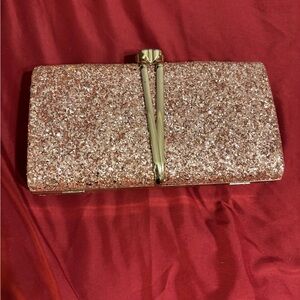 Elegant Glitter Clutch in Rose Gold